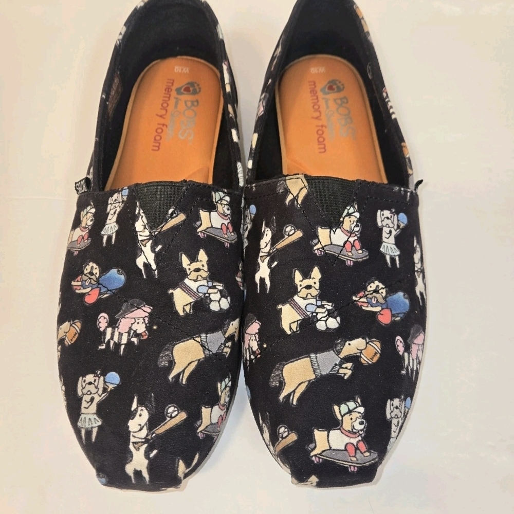 Bobs For Dogs Memory Foam Slip On Shoes W10 Black Arch Pillow Support Preowned